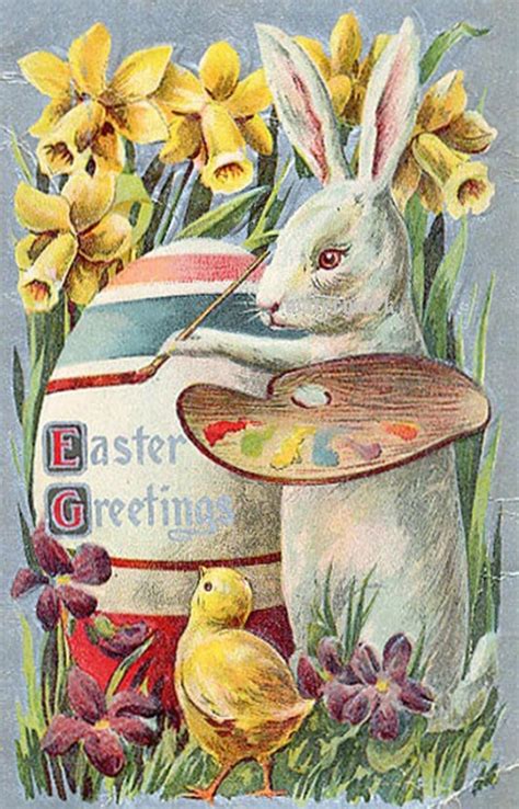 5 digital Victorian Vintage Easter Postcards Images for | Etsy