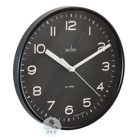 RUNWELL - BLACK WALL CLOCK 20CM BY ACCTIM - Acctim