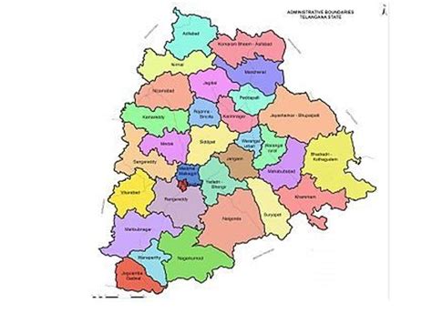 33 Districts Of Telangana Map