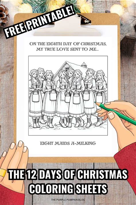 Free 12 Days of Christmas Coloring Pages Printable