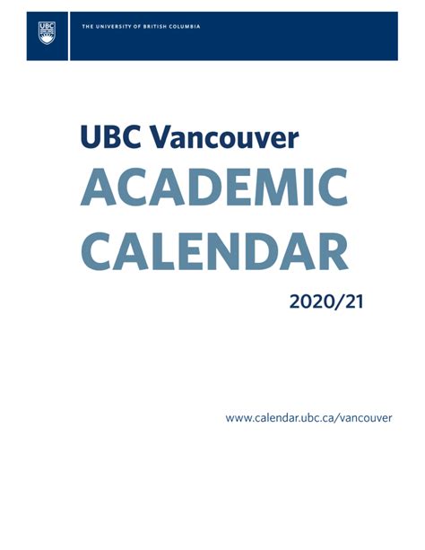 UBC Vancouver Calendar Courses