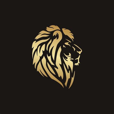 Premium Vector | Golden lion logo design template