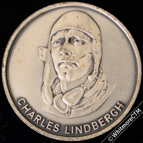 History of Aviation Charles Lindbergh Medal 38mm Silvered Ae | whitmore