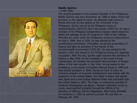 ELPIDIO QUIRINO - PHILIPPINES