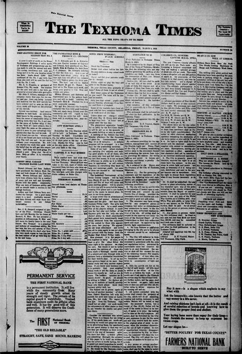 The Texhoma Times (Texhoma, Okla.), Vol. 20, No. 24, Ed. 1 Friday, March 9, 1923 - The Gateway ...