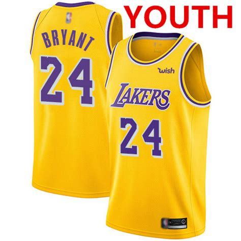 Youth Los Angeles Lakers #24 Kobe Bryant Gold Basketball Swingman Icon ...