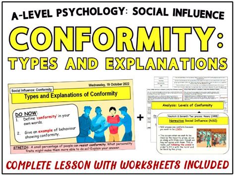 A-Level Psychology - TYPES AND EXPLANATIONS OF CONFORMITY [Social ...