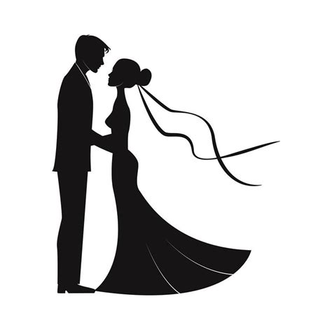 Wedding couples in silhouette SVG | Marriage | Bride and groom ...