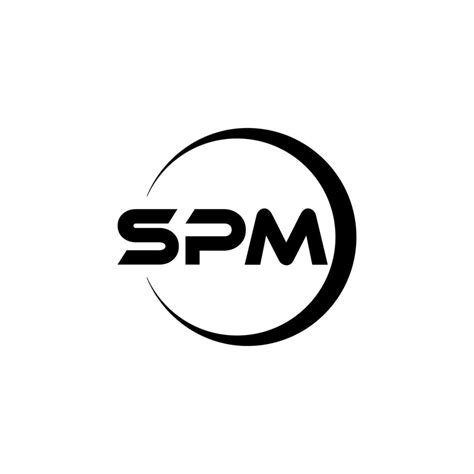 SPM letter logo design in illustration. Vector logo, calligraphy ...