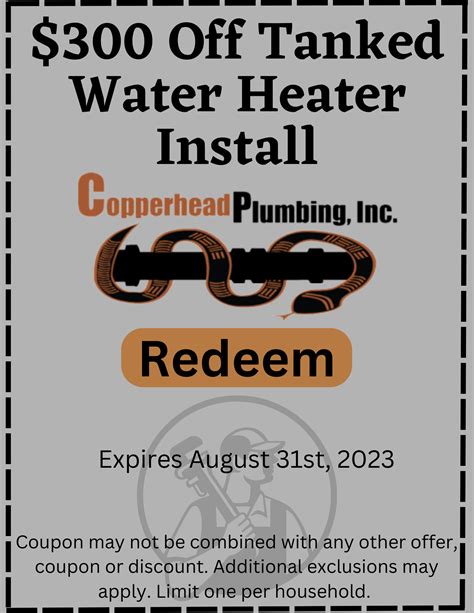 Plumber Denver Coupons & Discounts - Copperhead Plumbing Inc