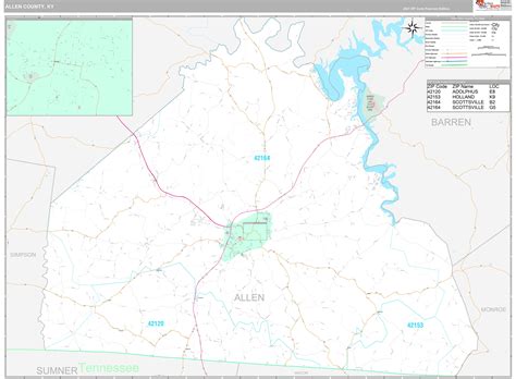 Allen County, KY Wall Map Premium Style by MarketMAPS