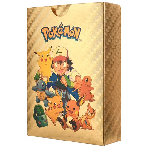 55Pcs/Box Pokemon Gold Foil Cards English Trading Card Collection Waterproof Card | Lazada PH