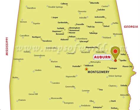 Map Of Auburn Alabama | Map With Cities