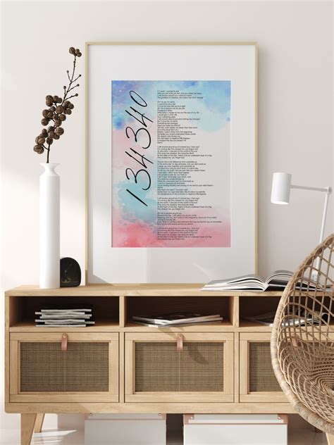 BTS 134340 Lyrics Prints Poster digital Download Korean - Etsy UK