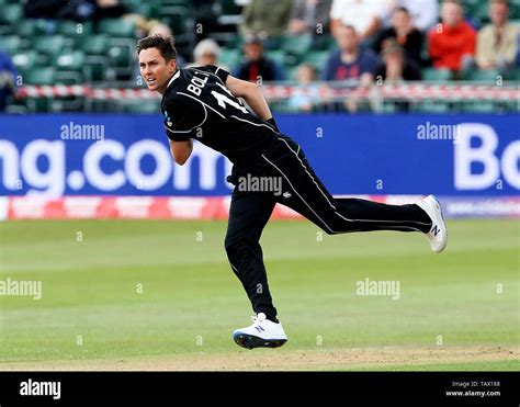 New Zealand's Trent Boult in bowling action during the ICC Cricket ...