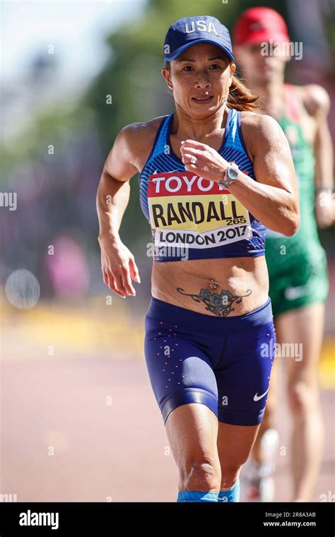 Susan Randall participating in the 20 Kilometres Race Walk at the World Athletics Championships ...