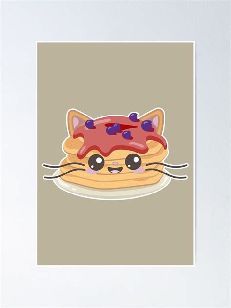 "Pancake Cat / Cute Kawaii Pancake Cat meme" Poster for Sale by CoolSkin | Redbubble