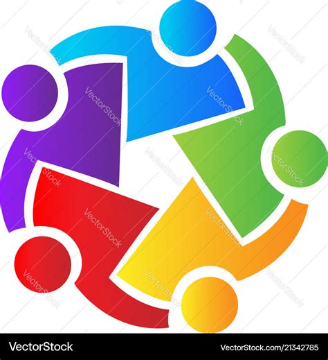 Teamwork people hugging and coming together icon Vector Image