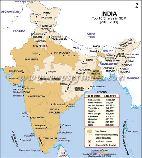 Top Ten States of India with Highest GDP Shares