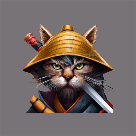 Samurai cat Digital Art by Raik Kroeber - Fine Art America