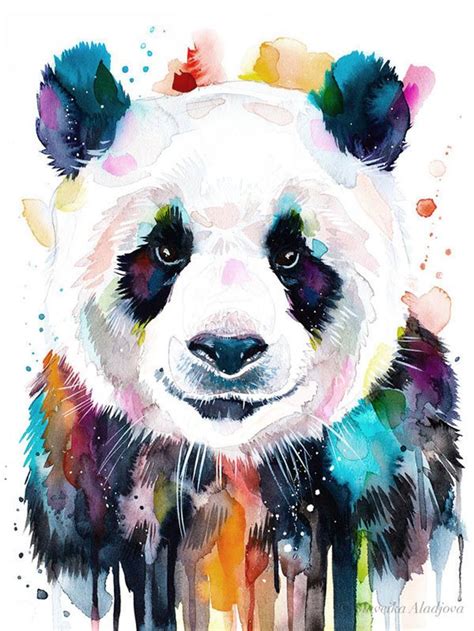 Colourful panda Painting by Slaveika Aladjova | Saatchi Art