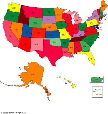 Maps For Design • Editable Clip Art PowerPoint Maps: USA 2 Letter State ...