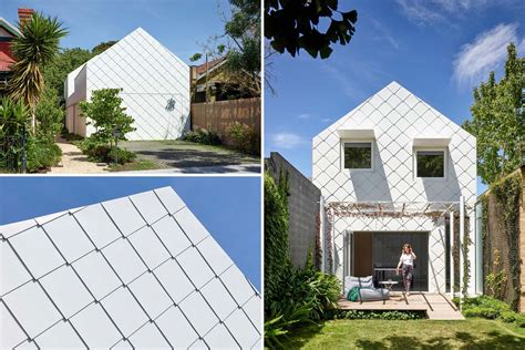 White Metal Shingles Give This Home Its Unique Character