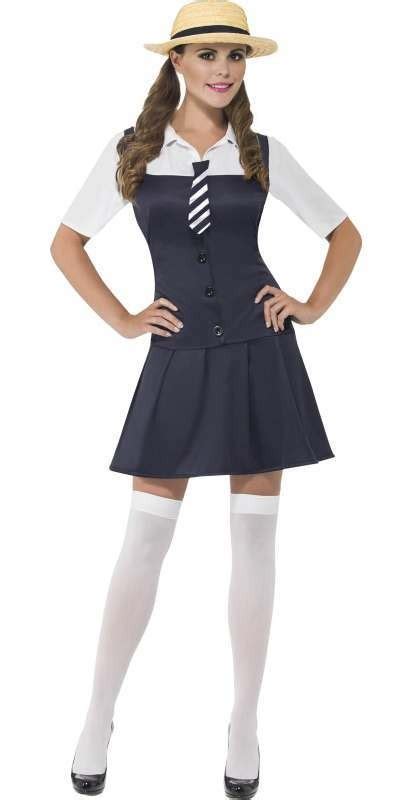 Ladies Blue St Trinians School Girl Fancy Dress Costume