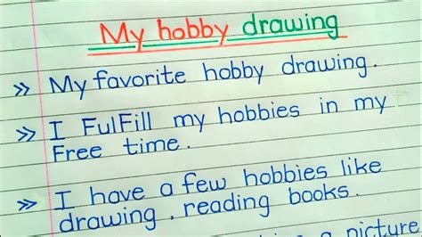 My hobby drawing essay // 10 line essay on my hobby drawing // essay writing on my hobby in ...