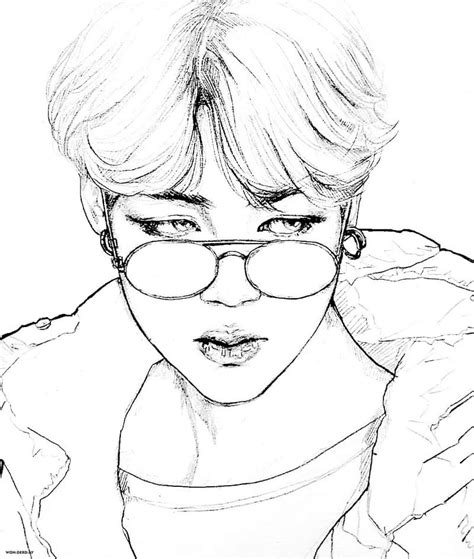 Jimin Bts Drawing Coloring Pages