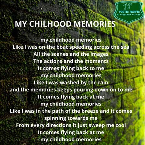 a poem about my childhood memories Childhood Memories Stories, Poem About Myself, Poem Topics ...