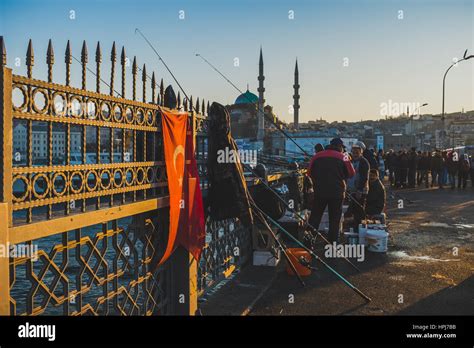 Fishermen at Galata Bridge Stock Photo - Alamy