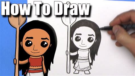 How To Draw Moana from Disney - EASY Chibi - Step By Step - Kawaii - Kids Draw