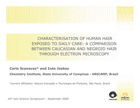 (PDF) CHARACTERISATION OF HUMAN HAIR EXPOSED TO DAILY CARE: A COMPARISON BETWEEN CAUCASIAN AND ...