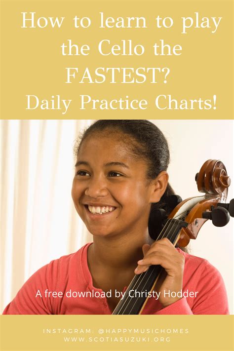 Check out this chart to help you organize your daily cello practices ...