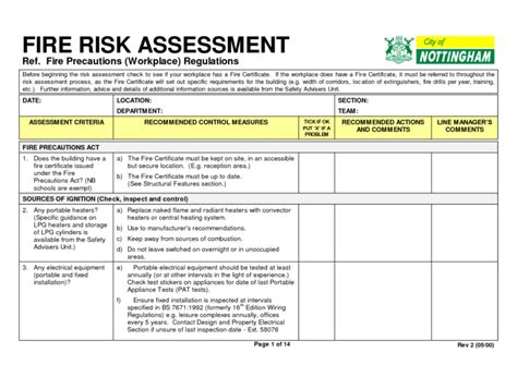 fire-risk-assessment-form101 | Fire risk assessment, Assessment, Onenote template