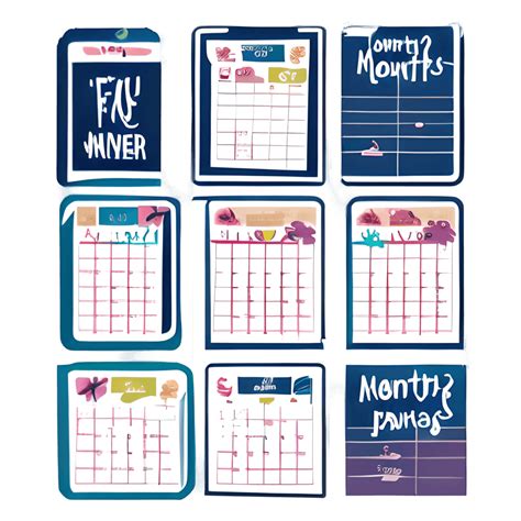 Months Planner Stickers · Creative Fabrica