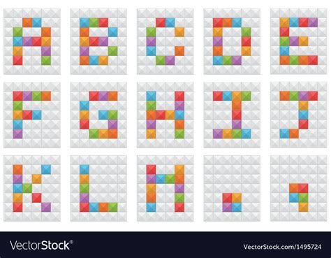 Square alphabet on white set 1 Royalty Free Vector Image