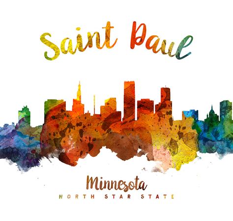 Saint Paul Minnesota Skyline 26 Painting by Aged Pixel - Fine Art America