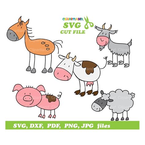 INSTANT Download. Stick figure farm animals svg cut files an - Inspire ...