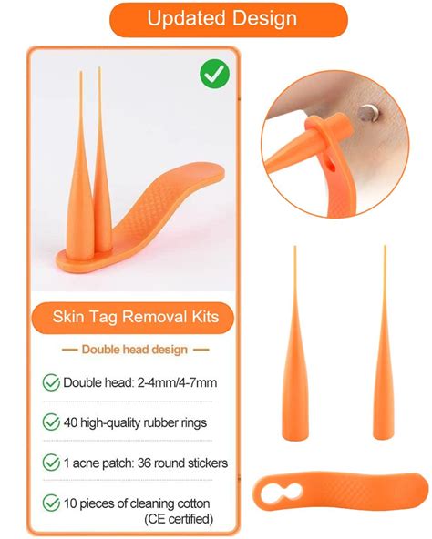 Skin Tag Removal Device Kit for Small to Large Skin Tags (2mm to 7mm) - 2-in-1 Remover Tool with ...