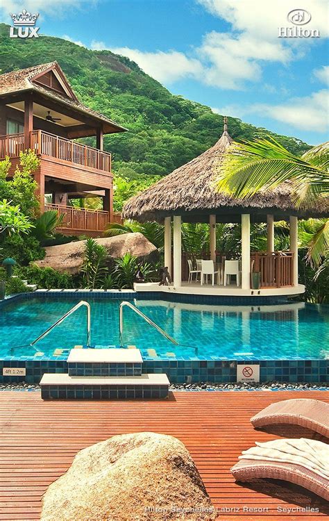 Hilton Seychelles Labriz Resort & Spa surrounded by tropical forest ...