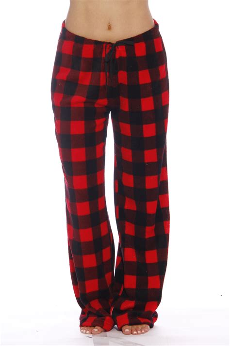 Plaid Plush Fleece Pajama Pant (Buffalo Plaid Red, Small) - Walmart.com