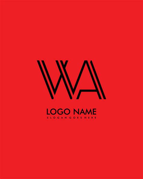 WA Initial minimalist modern abstract logo 24665596 Vector Art at Vecteezy