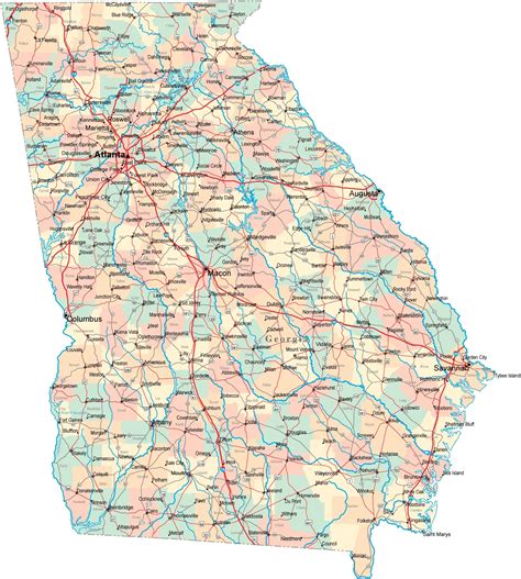 Georgia Road Map • Mapsof.net