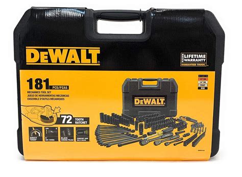 DEWALT Drive Socket Set for Mechanics, Black Chrome Polish, 184-Piece ...