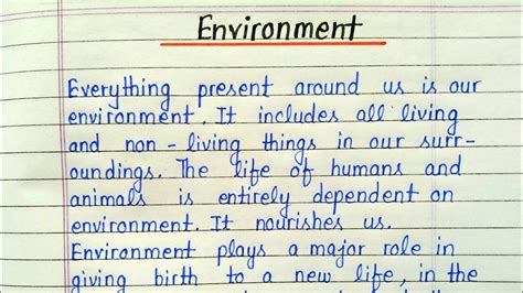 Essay writing on environment in english || Environment essay in english - YouTube