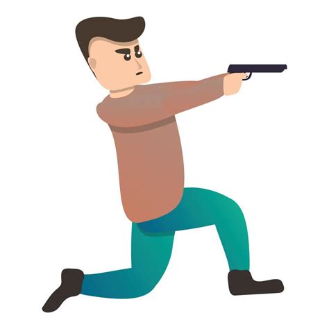 Man pistol shooting sport icon, cartoon style 14186110 Vector Art at Vecteezy