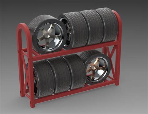 STL file Scale Tire Rack for Drift Wheels & Tires (1:10 Sedan)・Template ...