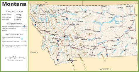 Montana Map Cut Out Style With Capital, County Boundaries, Cities, Roads, And Water Features ...